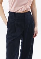 Women Blue Mid Rise Straight Fit Pants