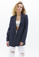 Women Navy Striped Blazer