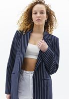 Women Navy Striped Blazer