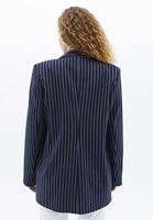 Women Navy Striped Blazer