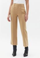 Women Beige High Rise Flared Pants