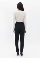 Women Black High Rise Carrot Fit Pants