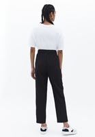 Women Black High Rise Carrot Fit Pants