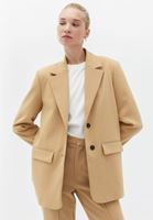 Women Beige Oversize Jacket with Buttons