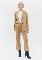 Women Beige Oversize Jacket with Buttons