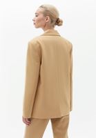 Women Beige Oversize Jacket with Buttons