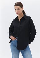 Women Black Oversize Poplin Shirt