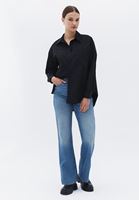 Women Black Oversize Poplin Shirt