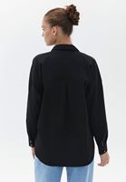 Women Black Cotton Loose Fit Shirt