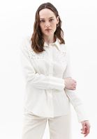 Women Beige Oversize Embroidered Shirt