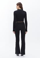 Women Black High Rise Bootcut Pants