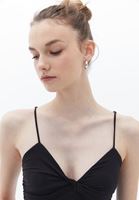 Women Black Bralette with Thin Straps