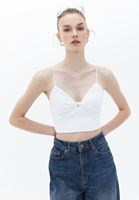 Women White Bralette with Thin Straps