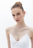 Women White Bralette with Thin Straps