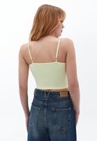 Women Yellow Gathered Crop Singlet