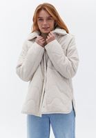 Women Cream Oversize Quilted Coat