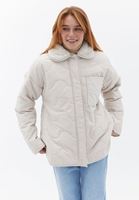 Women Cream Oversize Quilted Coat