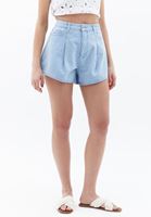 Women Blue High Rise Denim Shorts