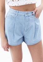 Women Blue High Rise Denim Shorts