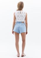 Women Blue High Rise Denim Shorts