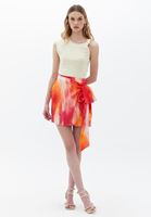 Women Mixed High Rise Envelope Skirt