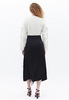 Women Black Ultra High Rise Skirt with Lace Detail