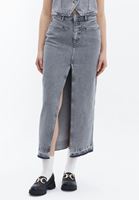 Women Blue High Rise Long Denim Skirt