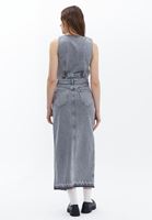 Women Blue High Rise Long Denim Skirt