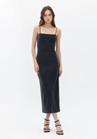 Women Black Silvery Dress with Straps