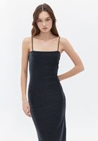 Women Black Silvery Dress with Straps