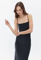 Women Black Silvery Dress with Straps