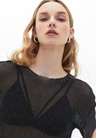 Bayan Siyah Oversize Crop Tişört