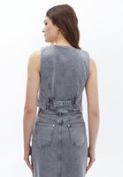 Women Grey Cotton Blended Denim West