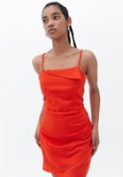 Women Orange Gipped Mini Dress