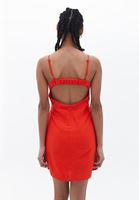 Women Orange Gipped Mini Dress