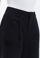 Women Black Linen Blended High Rise Shorts