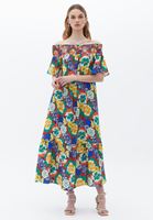 Women Mixed Loose Fit Maxi Dress