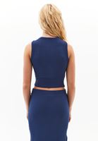 Women Blue Singlet with Neckline Detail