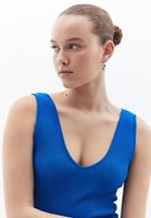 Women Blue V-Neck Singlet