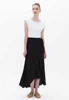 Women Black Envelope Maxi Skirt