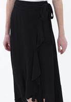 Women Black Envelope Maxi Skirt