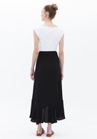 Women Black Envelope Maxi Skirt