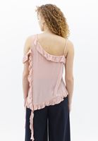 Women Pink Raffled Asymmetrical Blouse