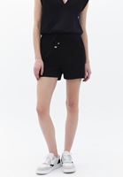 Women Black High Rise Mini Short