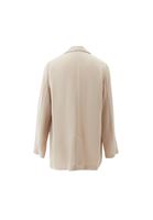 Women Beige Loose Fit Blazer Jacket (TENCEL™)