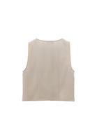 Bayan Bej Düğmeli Yelek ( TENCEL™ )