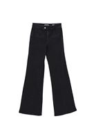Bayan Siyah Orta Bel Flare Denim Pantolon
