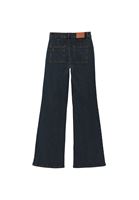 Bayan Kahverengi Orta Bel Flare Denim Pantolon