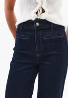 Bayan Lacivert Ultra Yüksek Bel Wide-Leg Pantolon