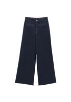 Women Navy Ultra High Rise Wide Leg Pants